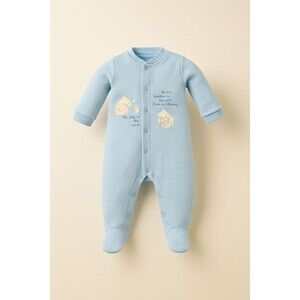 Snugabye Baby Sleep & Play 6M Blue Hippo I Love My Mommy Cotton Vintage